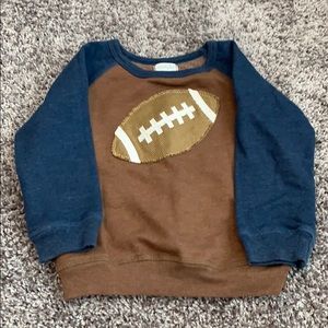 Mud pie football appliqué sweatshirt